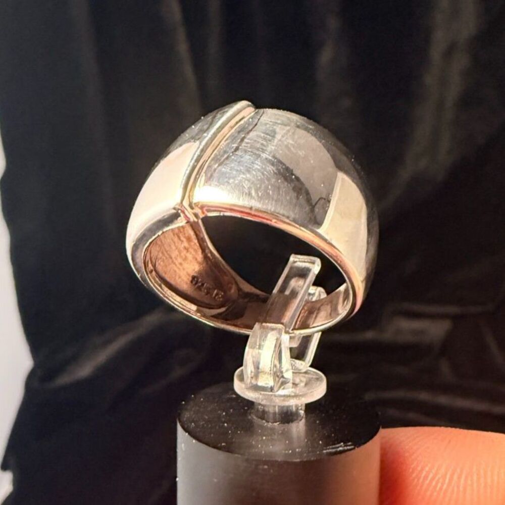 Vintage I.R. Jewelry Modernist Chunky Dome Ring size 7